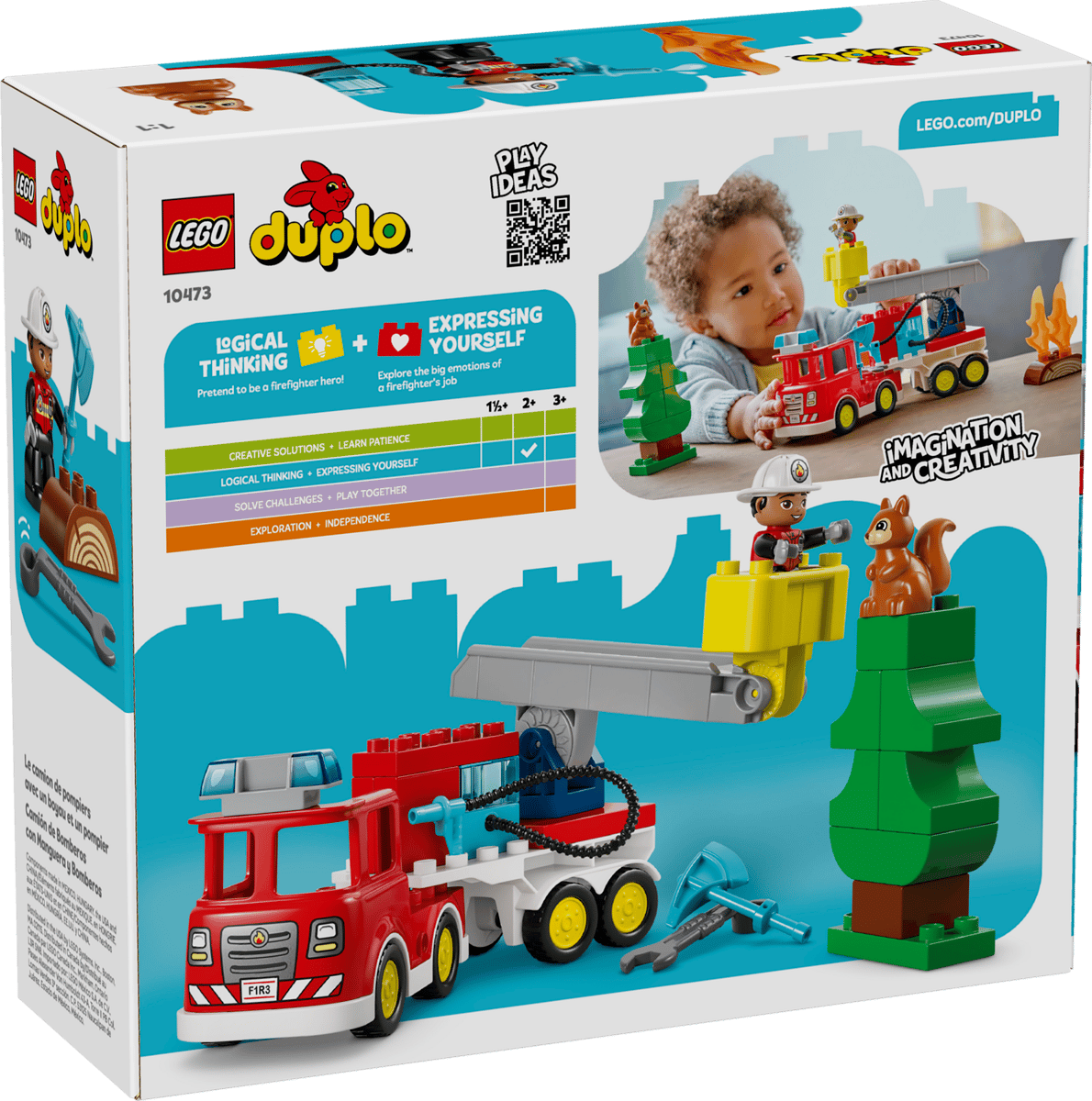 Lego Duplo 10473 Fire Truck with Hose and Firefighter