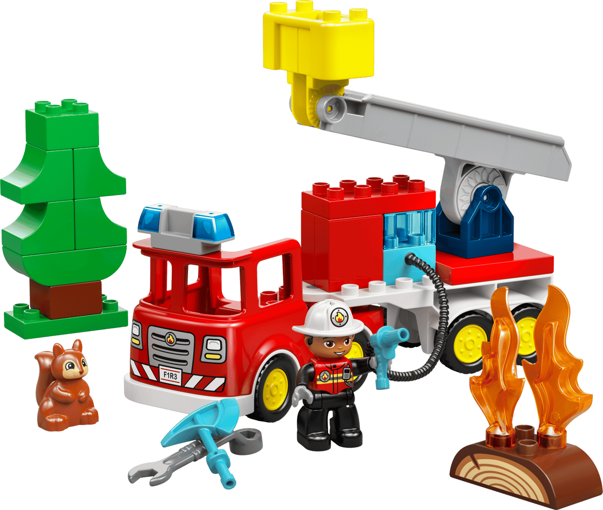 Lego Duplo 10473 Fire Truck with Hose and Firefighter