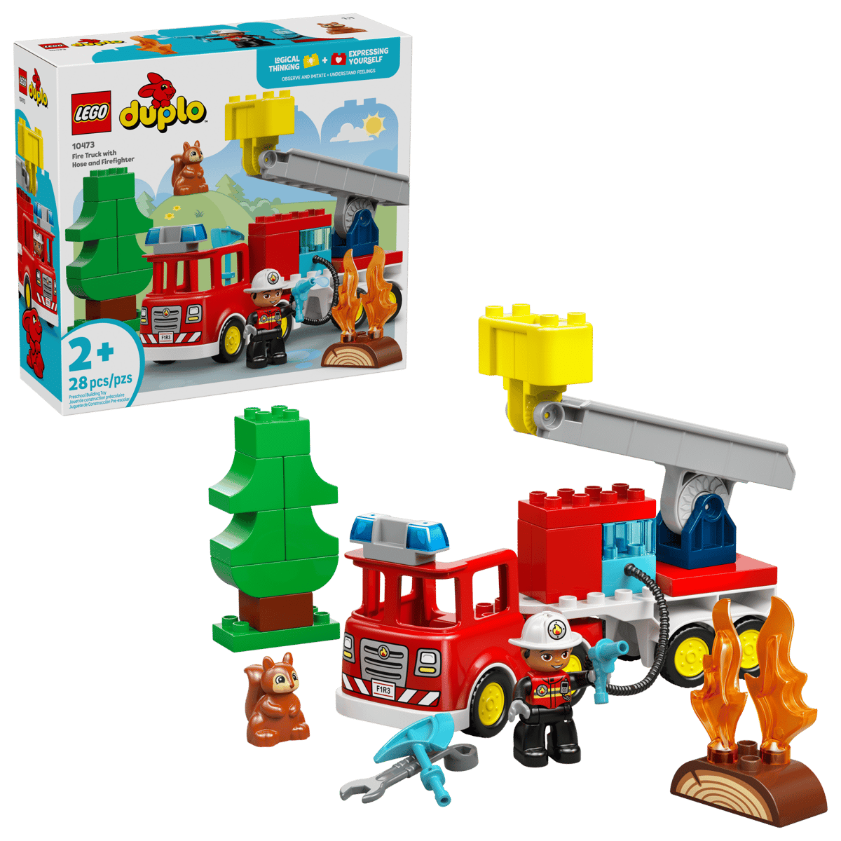 Lego Duplo 10473 Fire Truck with Hose and Firefighter