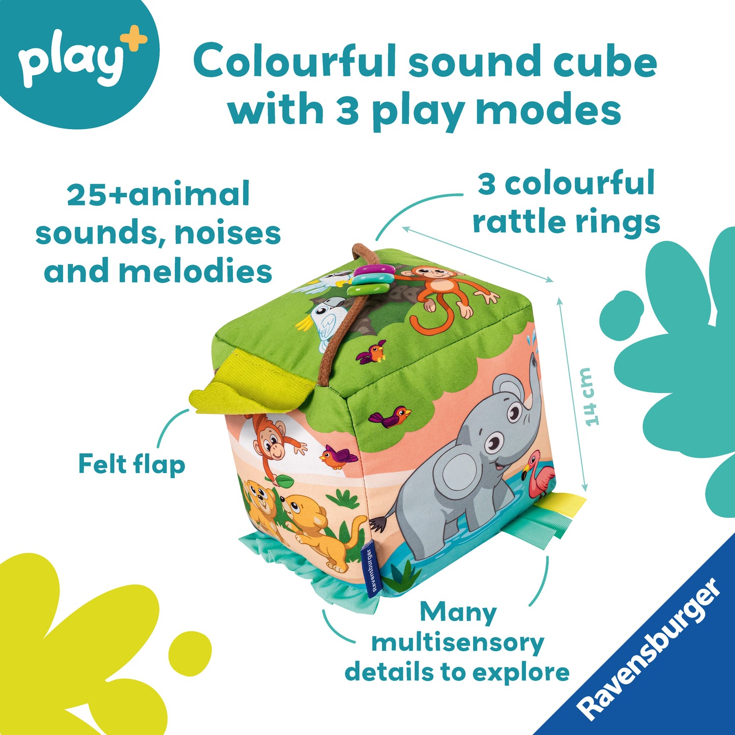 Ravensburger Roll & Play Sound Cube: Wild Animals