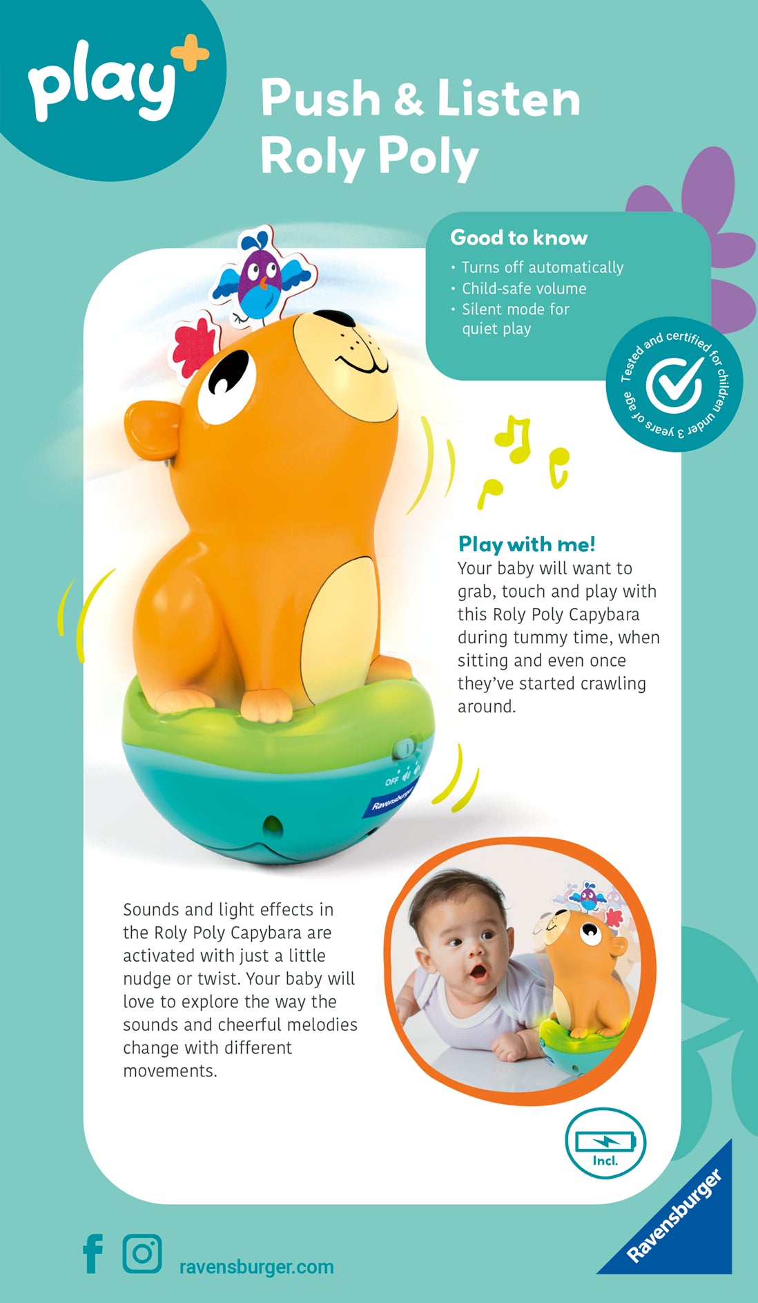 Ravensburger Push & Listen Roly Poly: Capybara