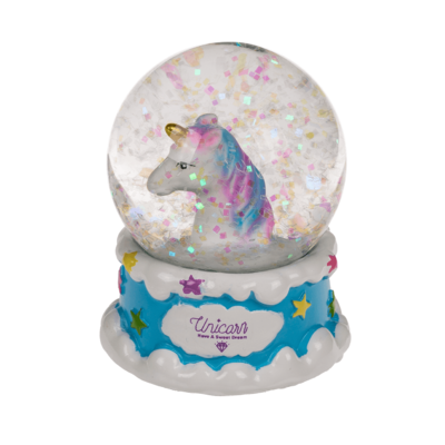Out Of The Blue Polyresin Glitter Globe, Unicorn Asst. 1 piece chosen at random