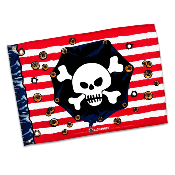 Liontouch  Pirate Red Stripe Flag, 70X100 Cm