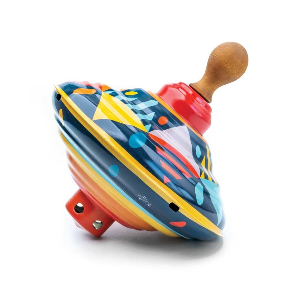 Svoora Spinning Top with Sound / Wood Handle Confetti