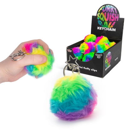 Tobar Scrunchems Furry Squish Ball Keychain