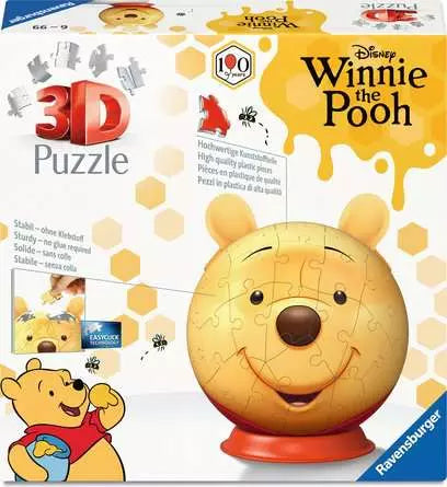 Ravensburger Winnie the Pooh with Ears 3D Puzzle Ball, 72pc