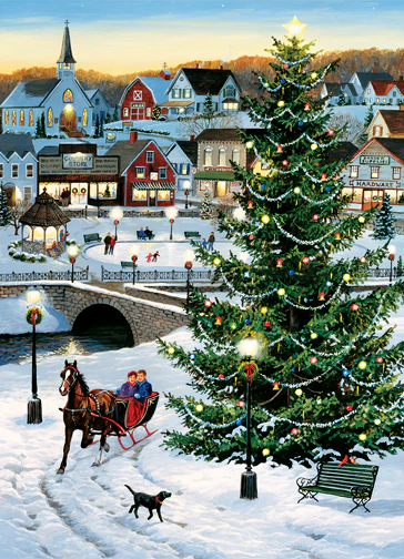 Cobble Hill Puzzles 1000 Pieces Village Tree