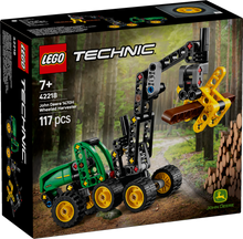 LEGO Technic John Deere 1470H Wheeled Harvester set packaging with forest background