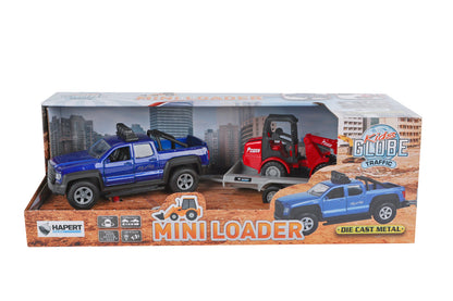 Kids Globe Die Cast Suv W/Trailer, Shovel, Light & Sound