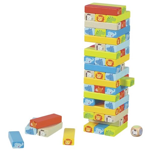 Goki Tumbling Tower With Animal Motifs