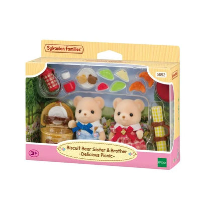 Sylvanian Families Biscuit Bear Sister & Brother - Delicious Picnic
