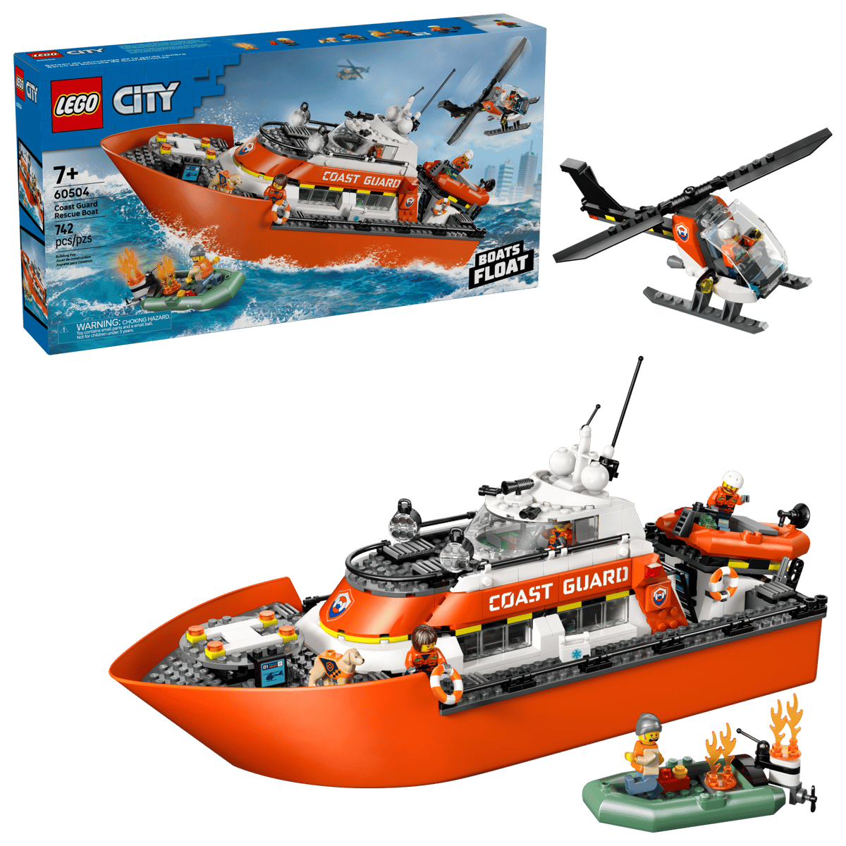 Lego City 60504 Coast Guard Rescue Boat & Helicopter