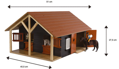 Kids Globe 1:24 Horsestable With Boxes & Workshop