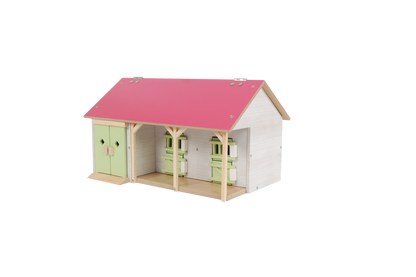 Kids Globe 1:32 Pink Horse Stable W/ 2 Boxes
