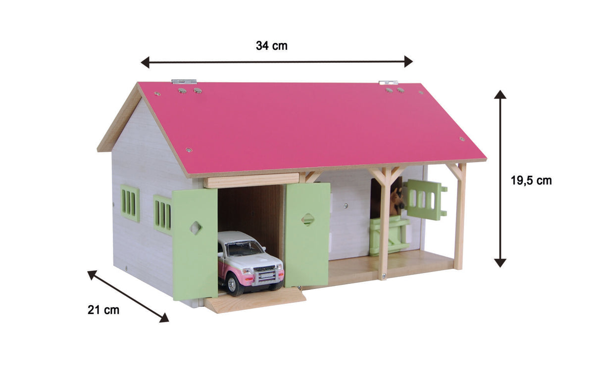 Kids Globe 1:32 Pink Horse Stable W/ 2 Boxes
