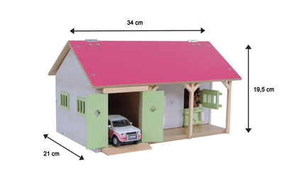 Kids Globe 1:32 Pink Horse Stable W/ 2 Boxes