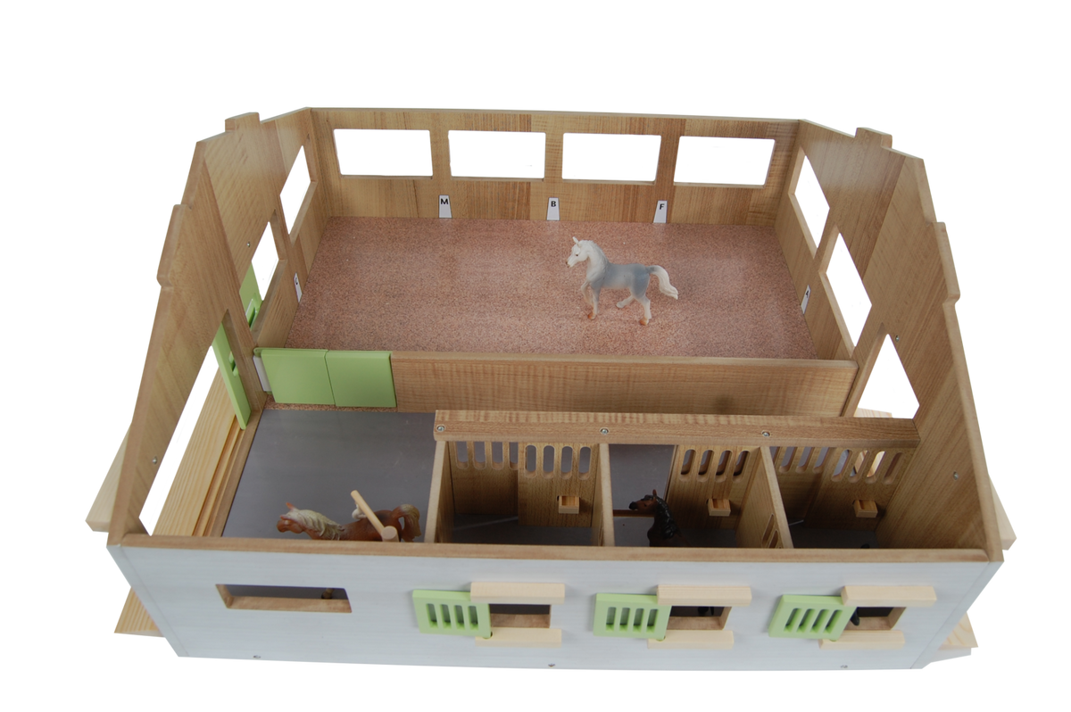 Kids Globe Pink Horse Stable W/3 Boxes & Lane 62X56X26Cm