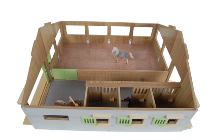 Kids Globe Pink Horse Stable W/3 Boxes & Lane 62X56X26Cm