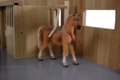 Kids Globe Pink Horse Stable W/3 Boxes & Lane 62X56X26Cm
