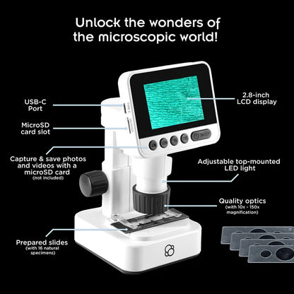 Thames & Kosmos Digital Microscope with HD Imaging and LCD Display
