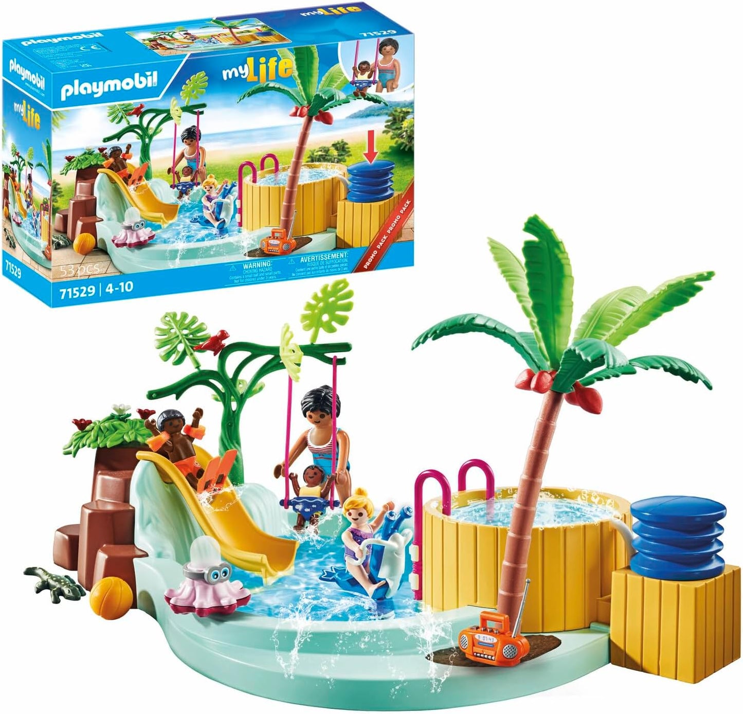 Playmobil 71529 MyLife Children's Pool with Whirlpool,