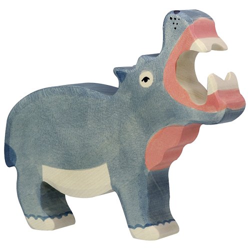 Holztiger Hippopotamus, Mouth Open