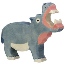 Holztiger Hippopotamus, Mouth Open