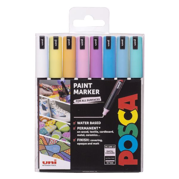 Posca Pc-1Mr Extra Fine Wlt 8 Pastel Colours