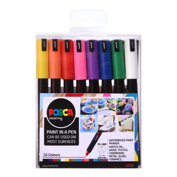 Posca Pc-1Mr Set 16 Colours Ultra Fine