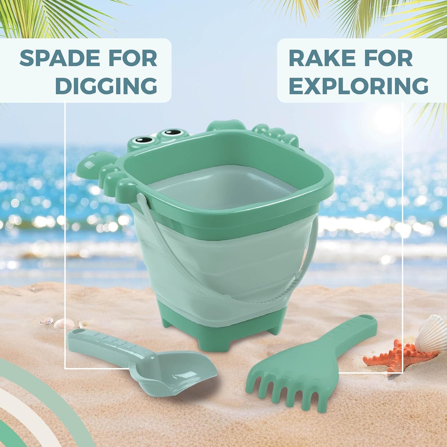 Mookie Collapsible Beach Bucket Set 3 Pc