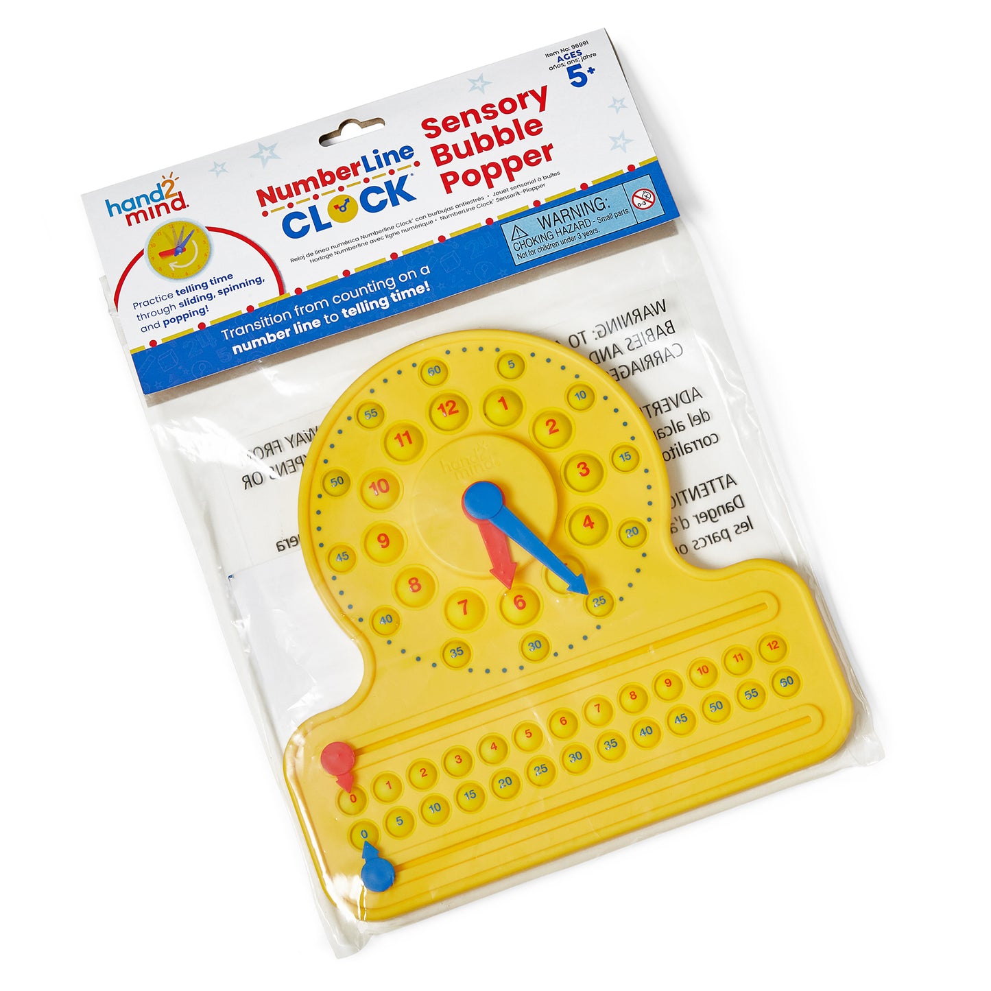 Learning Resources NumberLine Clock™ Sensory Bubble Popper