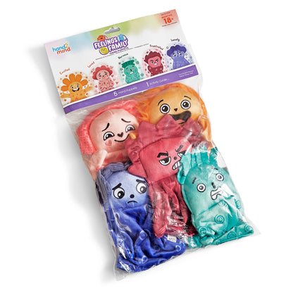 Learning Resources Hand2Mind Feelings Family™ Hand Puppets Loved, Nervous, Frustrated, Lonely, and Excited