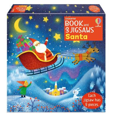 Christmas Book & 3 Jigsaw Santa
