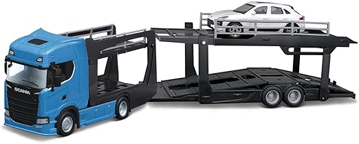 Bburago 1:43 Street Fire Multicar Carrier- Scania S730/Lamborghini Urus