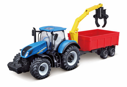 Bburago New Holland T7.315 Hd Tractor With Loader & Trailer