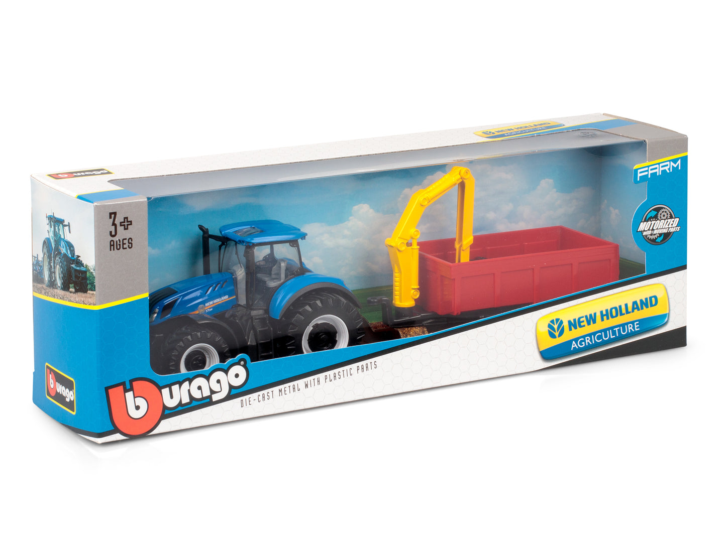 Bburago New Holland T7.315 Hd Tractor With Loader & Trailer