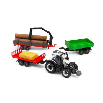 Bburago Valtra Tractor  N174 With 3 Trailers