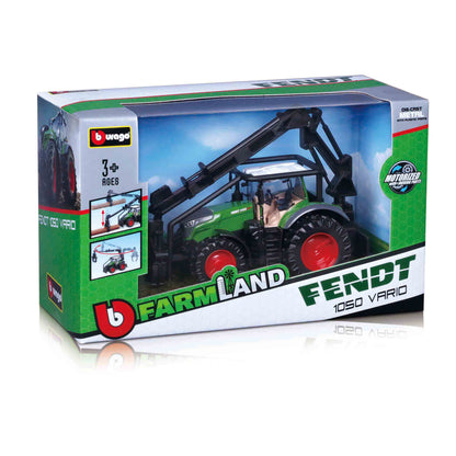 Bburago Fendt 1050 Vario With Front Loader & Logs & Log Trailer