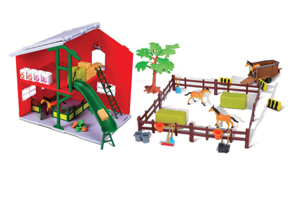 Bburago New Holland Farmland Playset With Horse Stable