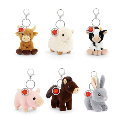 Keel Toys  12cm Keeleco Bag Charm Farm 6 Asstd