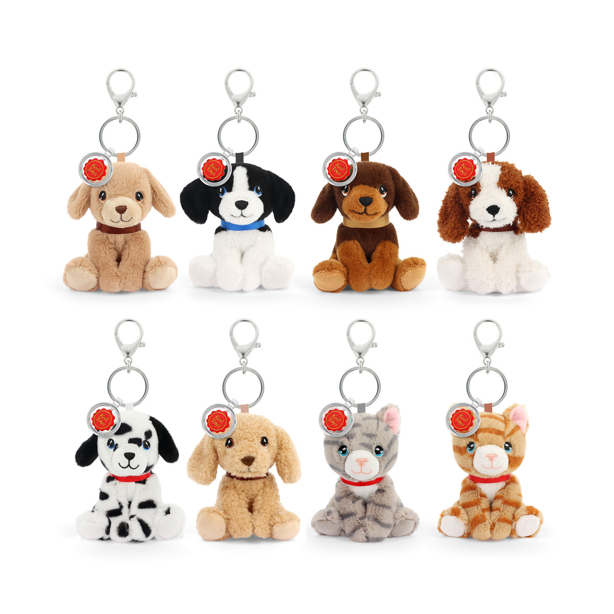Keel Toys  12cm Keeleco Bag Charm Puppy & Kitty Love 8 Asstd