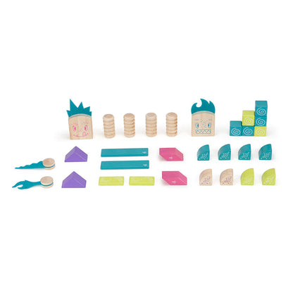 Tegu Beans & Tumtum Magnetic Wooden Blocks Sticky Monsters