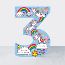 Rachel Ellen Cookie Cutters - Age 3/Unicorn & Rainbows Card