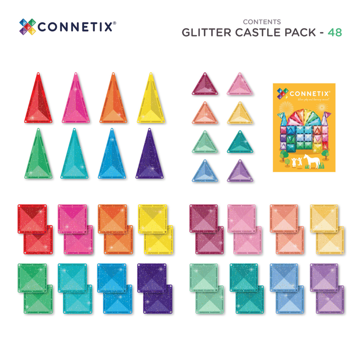 Connetix Tiles Glitter Castle Pack 48 pc