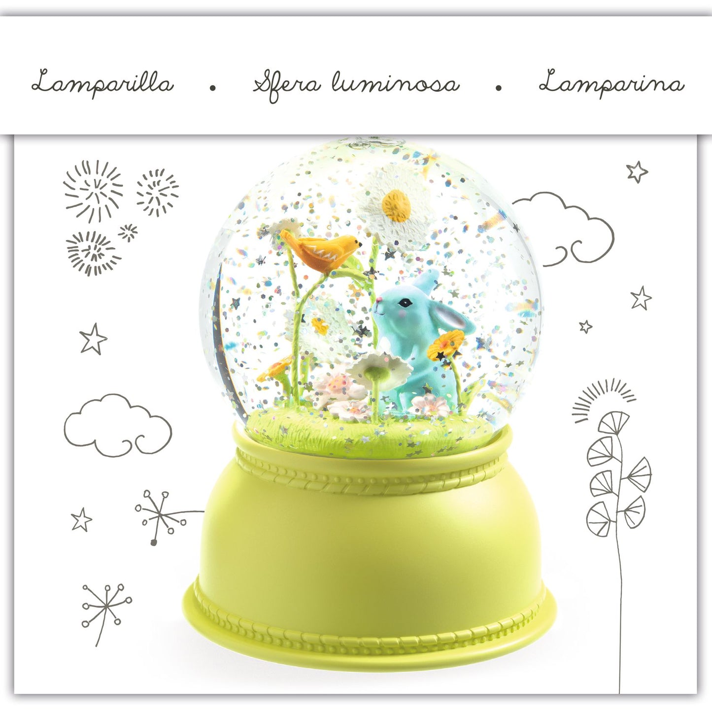 Djeco Snow Globe Night Light-Lapin Treasures
