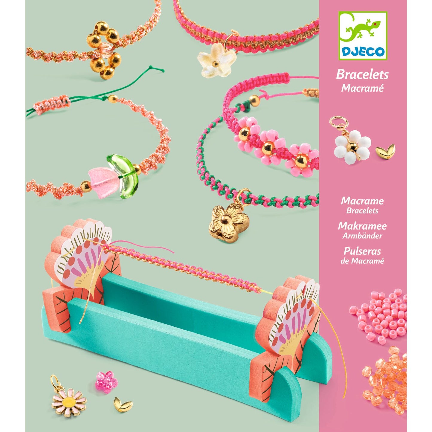Djeco Jewels To Create Pink Macrame Bracelets