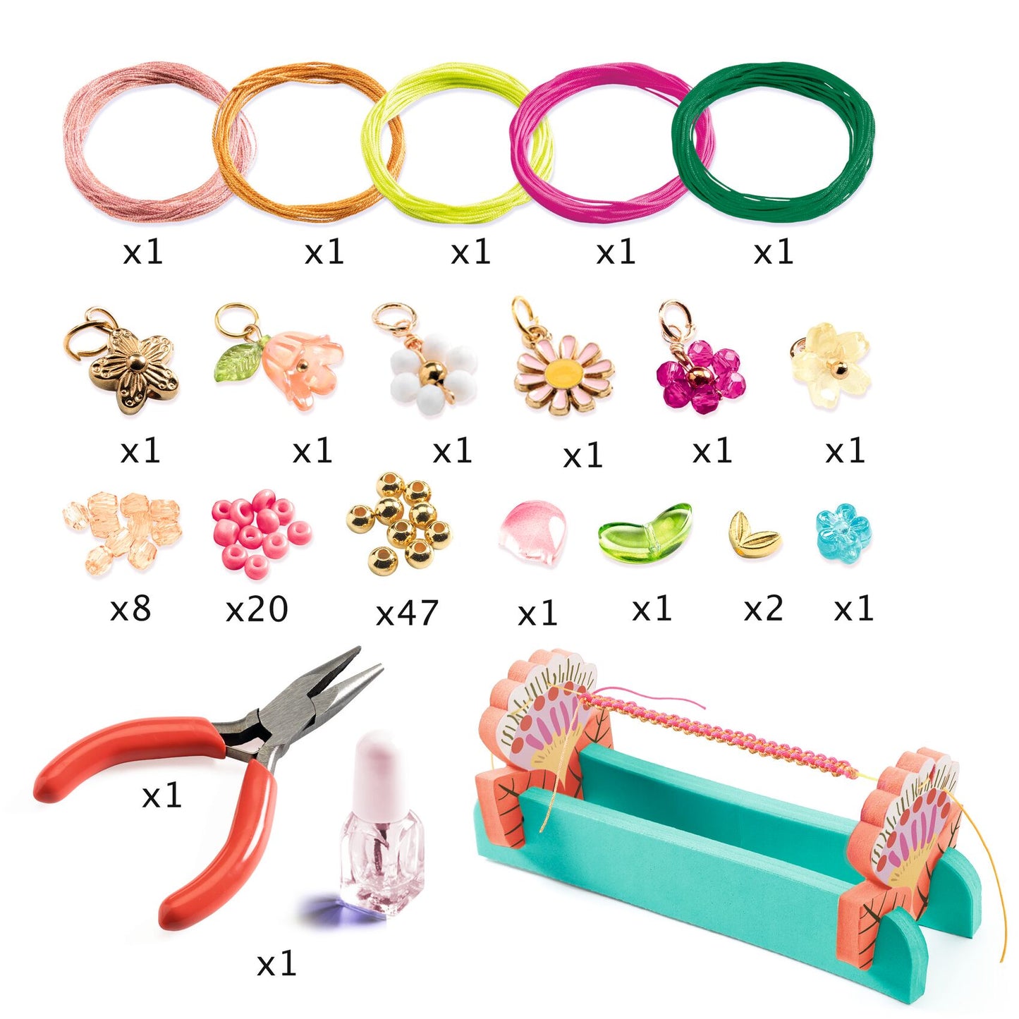 Djeco Jewels To Create Pink Macrame Bracelets