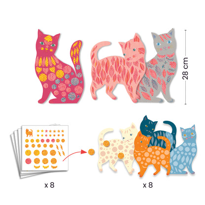 Djeco Elodie’s Cute Cats Create With Paper Sticker Activity