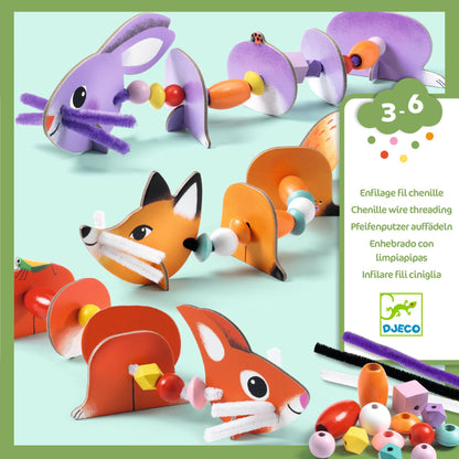 Djeco Threading - Cute Animals Threading