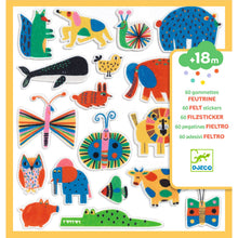Djeco 60 Felt Stickers - Animals Everywhere! Stickers